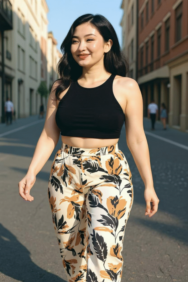 20 Pantalón Suave Estampado Natural