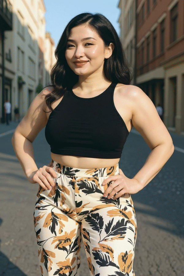 21 Pantalón Suave Estampado Natural