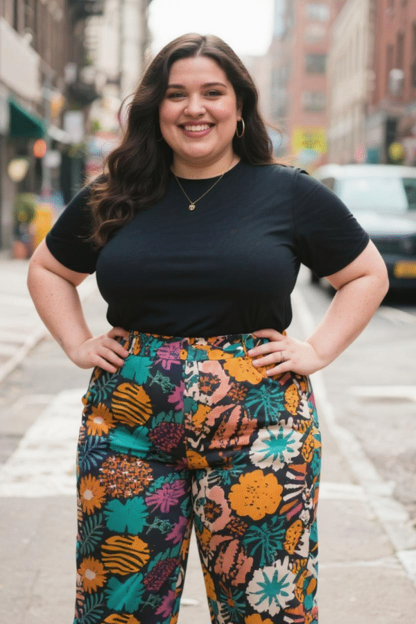 Pantalón Curvy Print Casual