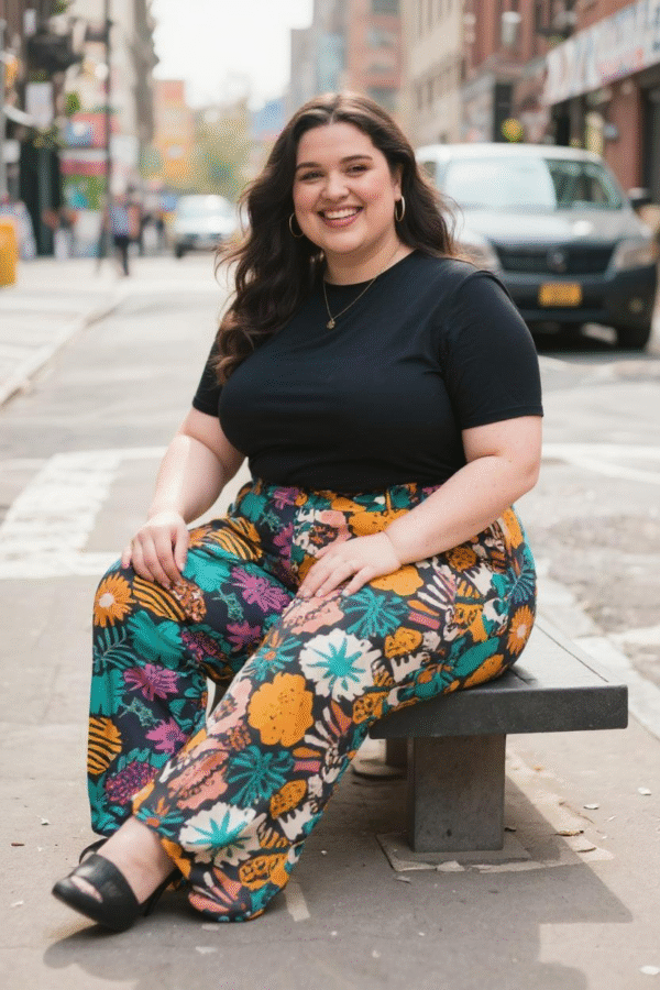 Pantalón Curvy Print Casual