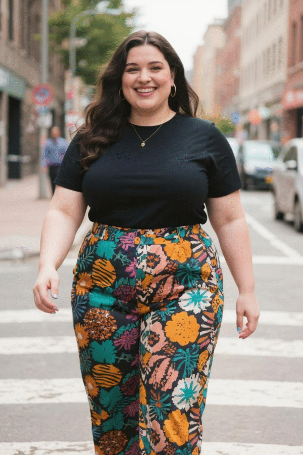 Pantalón Curvy Print Casual